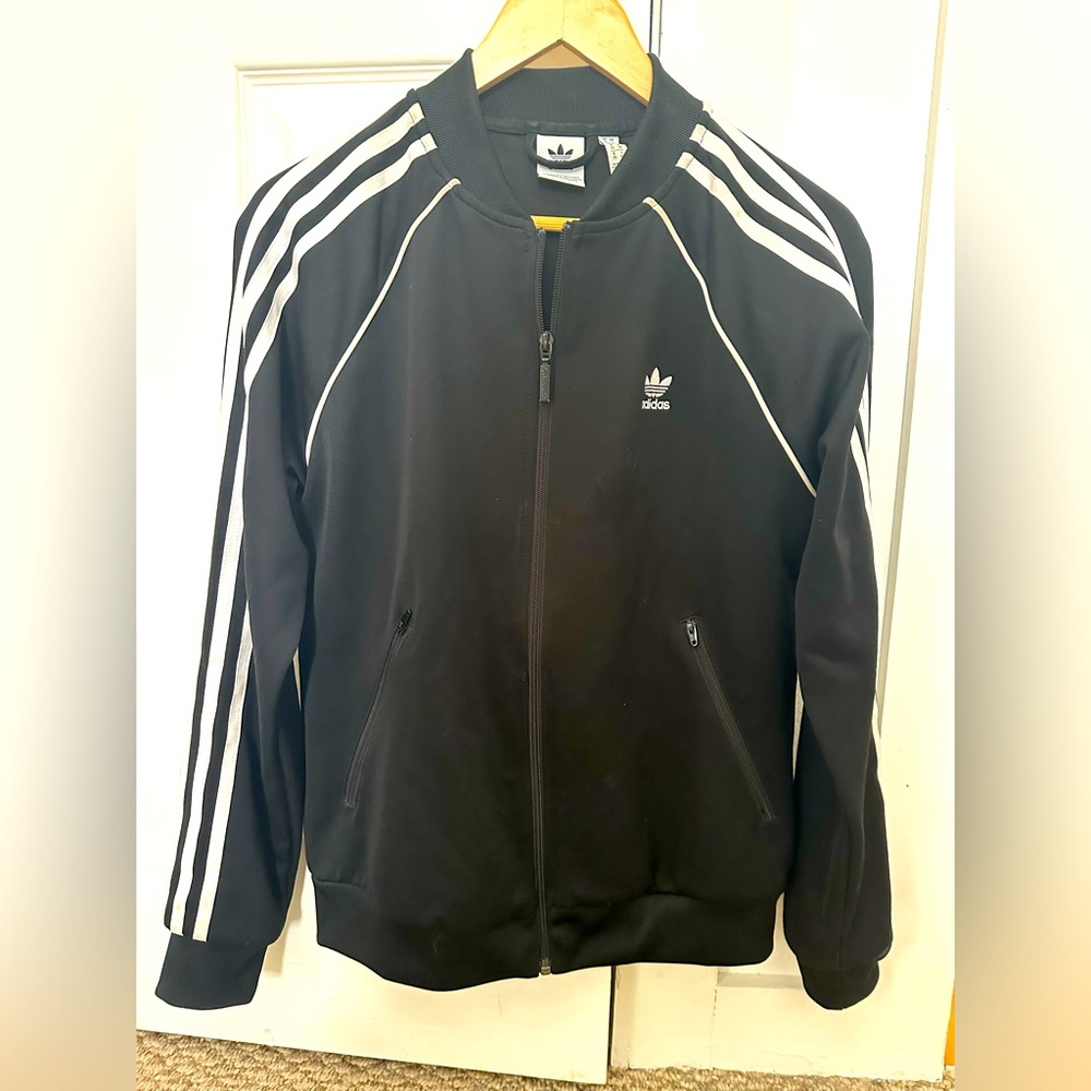 Adidas classic adicolor zip track jacket with side stripes size S